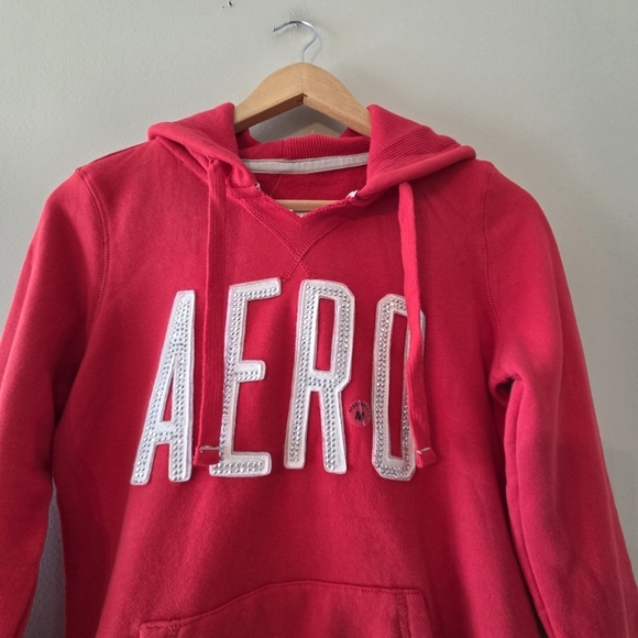 Aeropostale Y2K New With Tag Women's Casual Hoodie Sweater Red Size Medium - Picture 4 of 13